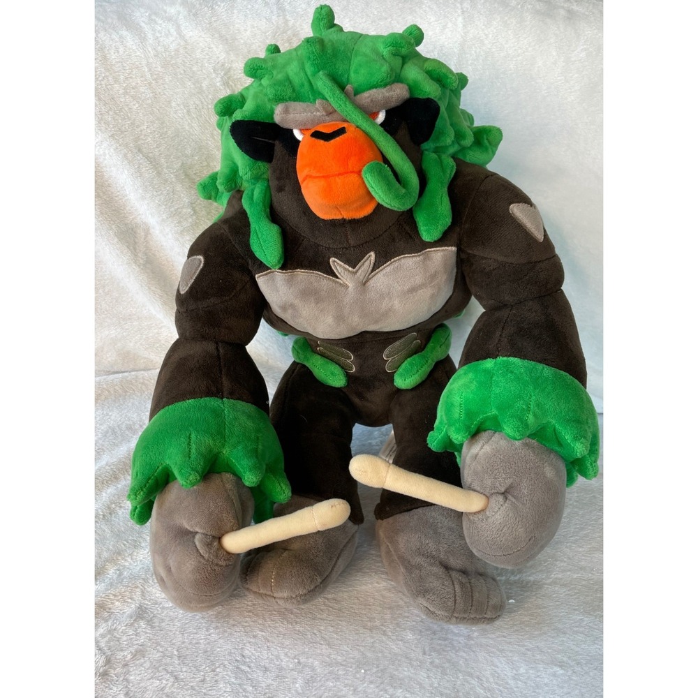 Pokemon Center Unisex Rillaboom 18" Plush Brown Green Drummer Monkey